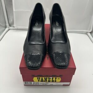 Vanelli Womens Nappa Rickie Kitten Heel Shoes Black Color Size 9.5 N With Box